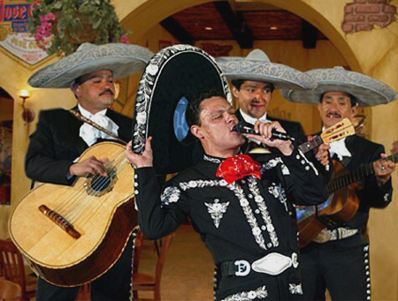 A performing mariachi band